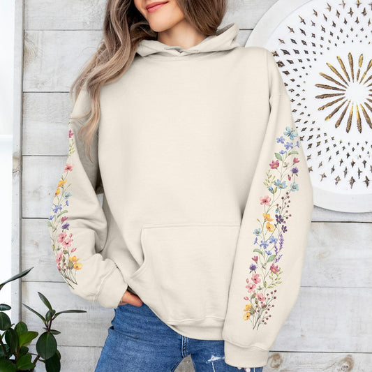 Floral Sleeve Hoodie