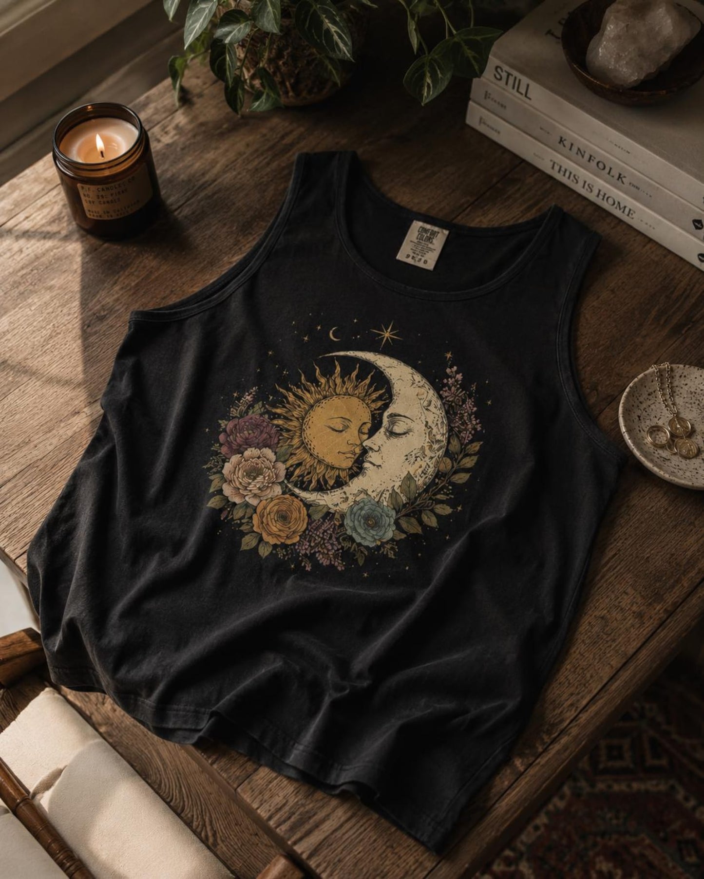 Sun and Moon Floral Tank Top