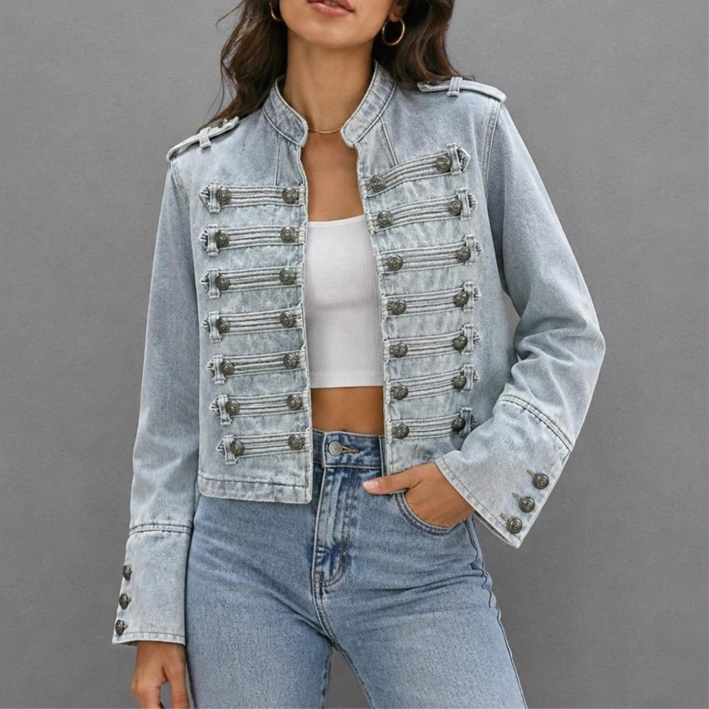 Vintage Cropped Denim Jacket